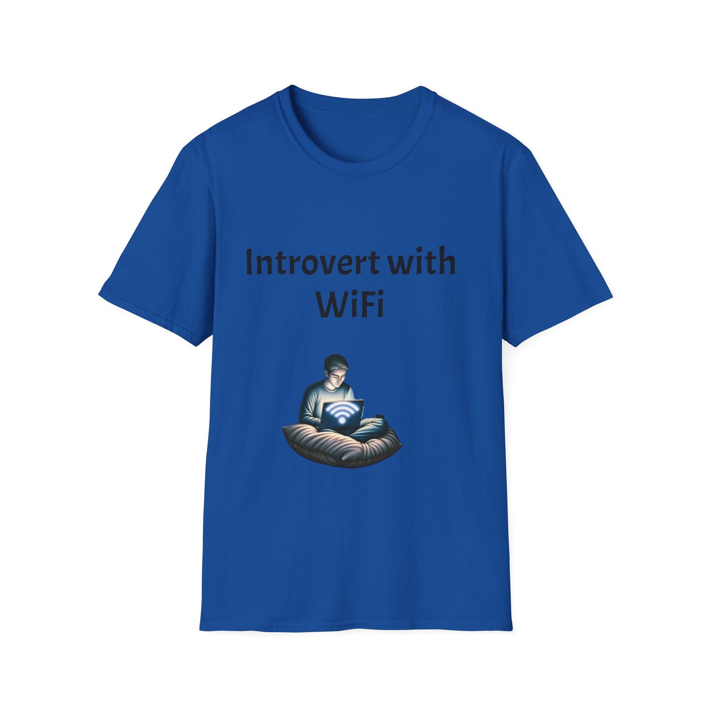 Unisex Introvert with WiFi T-Shirt - Cozy Gift for Introverts, Funny Quirky Tee for Homebodies, Perfect for Birthdays, Holidays, Casual Wear