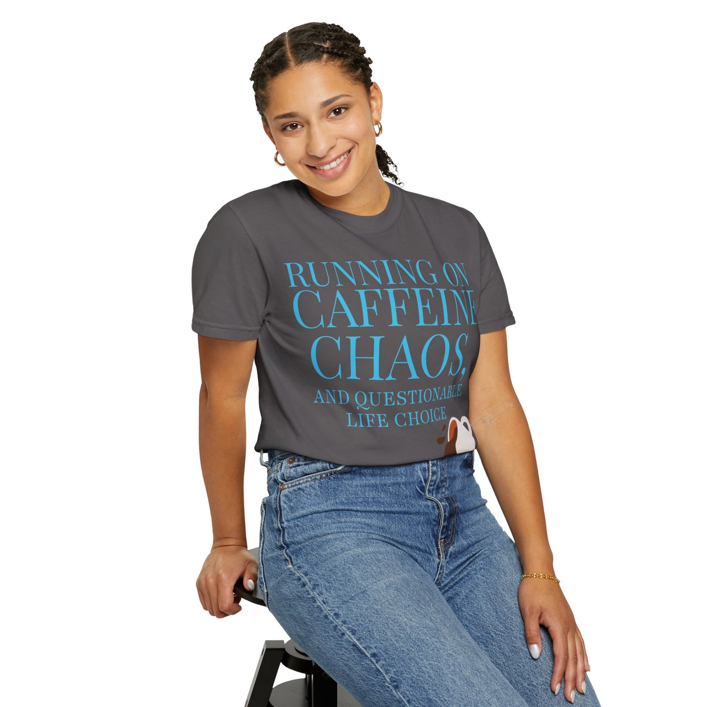 Unisex Caffeine Chaos T-Shirt, Funny Graphic Tee, Humor Shirt for Coffee Lovers, Gift for Baristas, Cute Casual Wear
