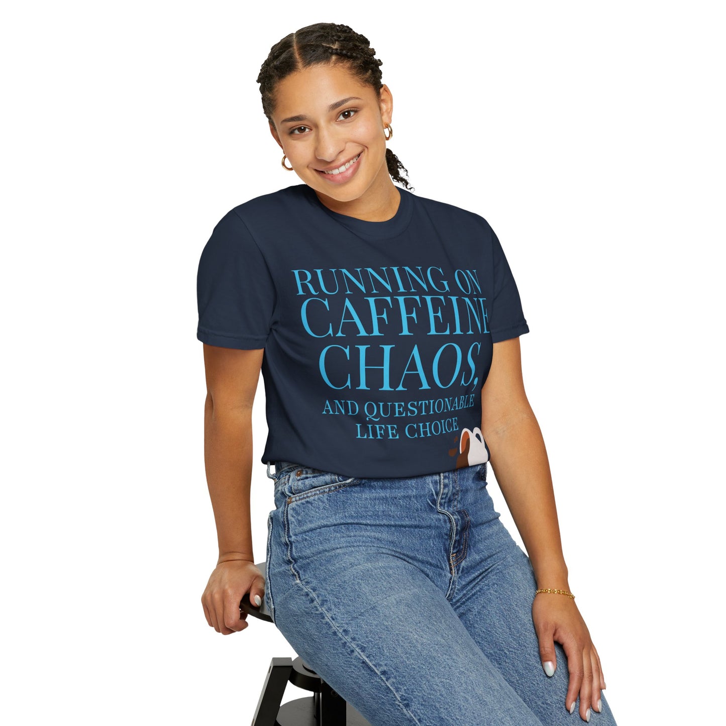 Unisex Caffeine Chaos T-Shirt, Funny Graphic Tee, Humor Shirt for Coffee Lovers, Gift for Baristas, Cute Casual Wear