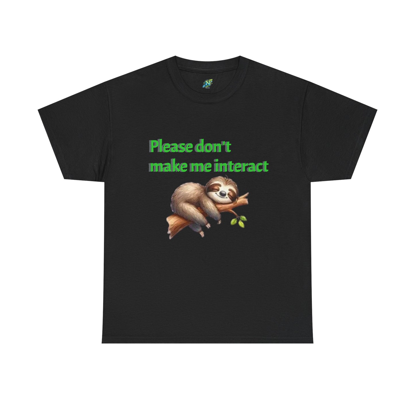Sloth Unisex Heavy Cotton Tee - Perfect for Introverts, Casual Wear, Gifts for Friends, Funny T-Shirt, Lazy Day Apparel