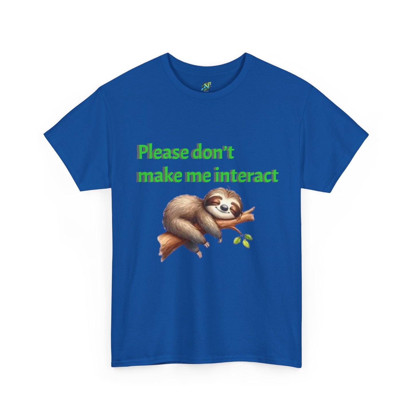 Sloth Unisex Heavy Cotton Tee - Perfect for Introverts, Casual Wear, Gifts for Friends, Funny T-Shirt, Lazy Day Apparel