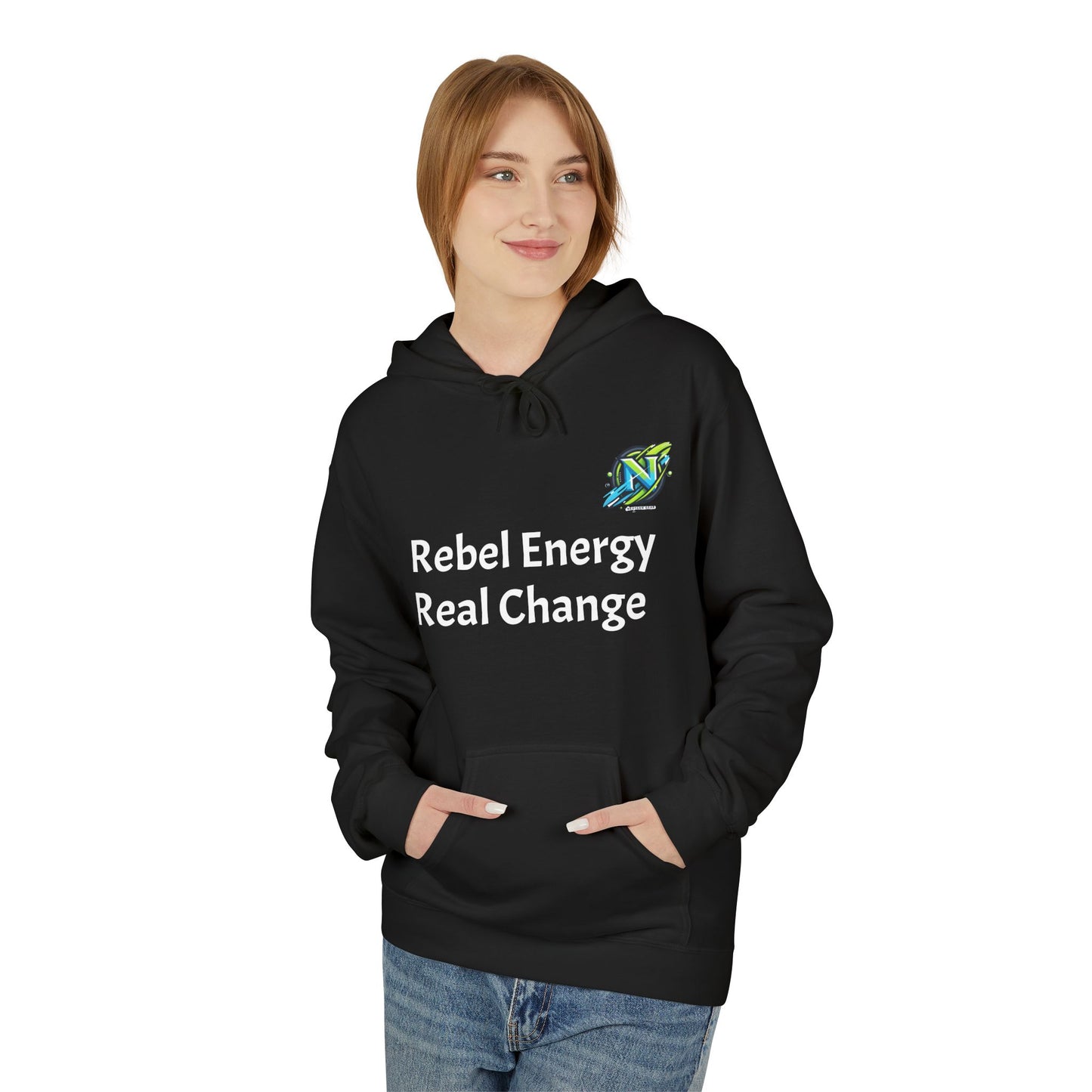 Rebel Energy Hoodie - Soft Fleece Sweatshirt for Change, Unisex, Eco-Friendly Gift, Casual Wear, Activist Apparel