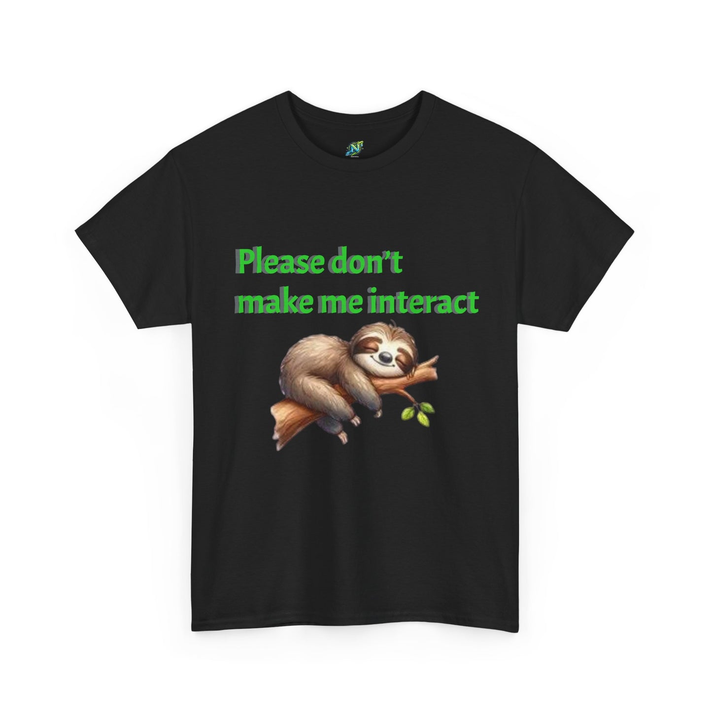 Sloth Unisex Heavy Cotton Tee - Perfect for Introverts, Casual Wear, Gifts for Friends, Funny T-Shirt, Lazy Day Apparel