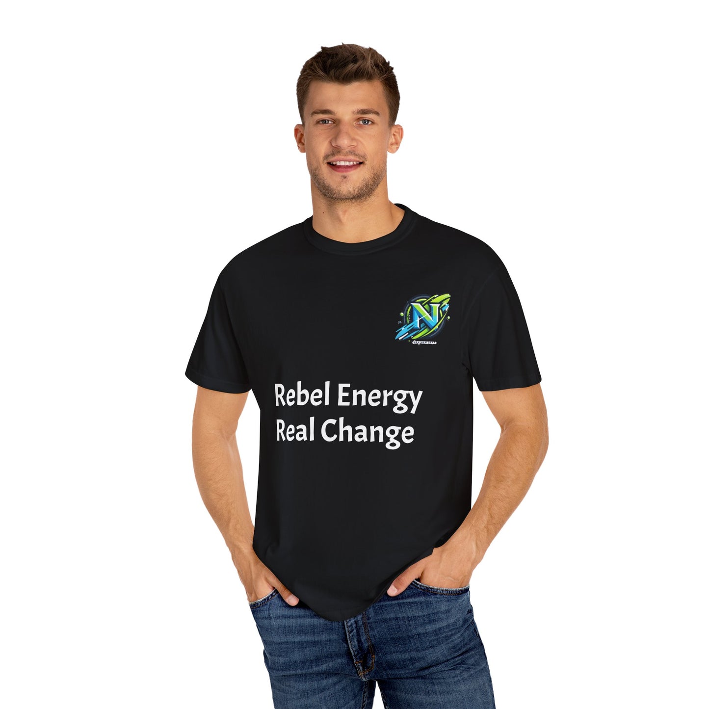 Rebel Energy T-shirt, Unisex Garment-Dyed Tee, Casual Wear, Gift for Activists, Trendy Streetwear, Fashion Statement Top