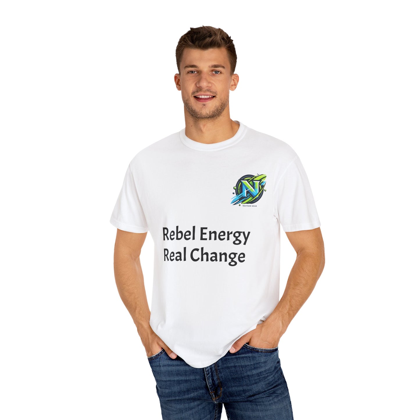 Rebel Energy T-shirt, Unisex Garment-Dyed Tee, Casual Wear, Gift for Activists, Trendy Streetwear, Fashion Statement Top