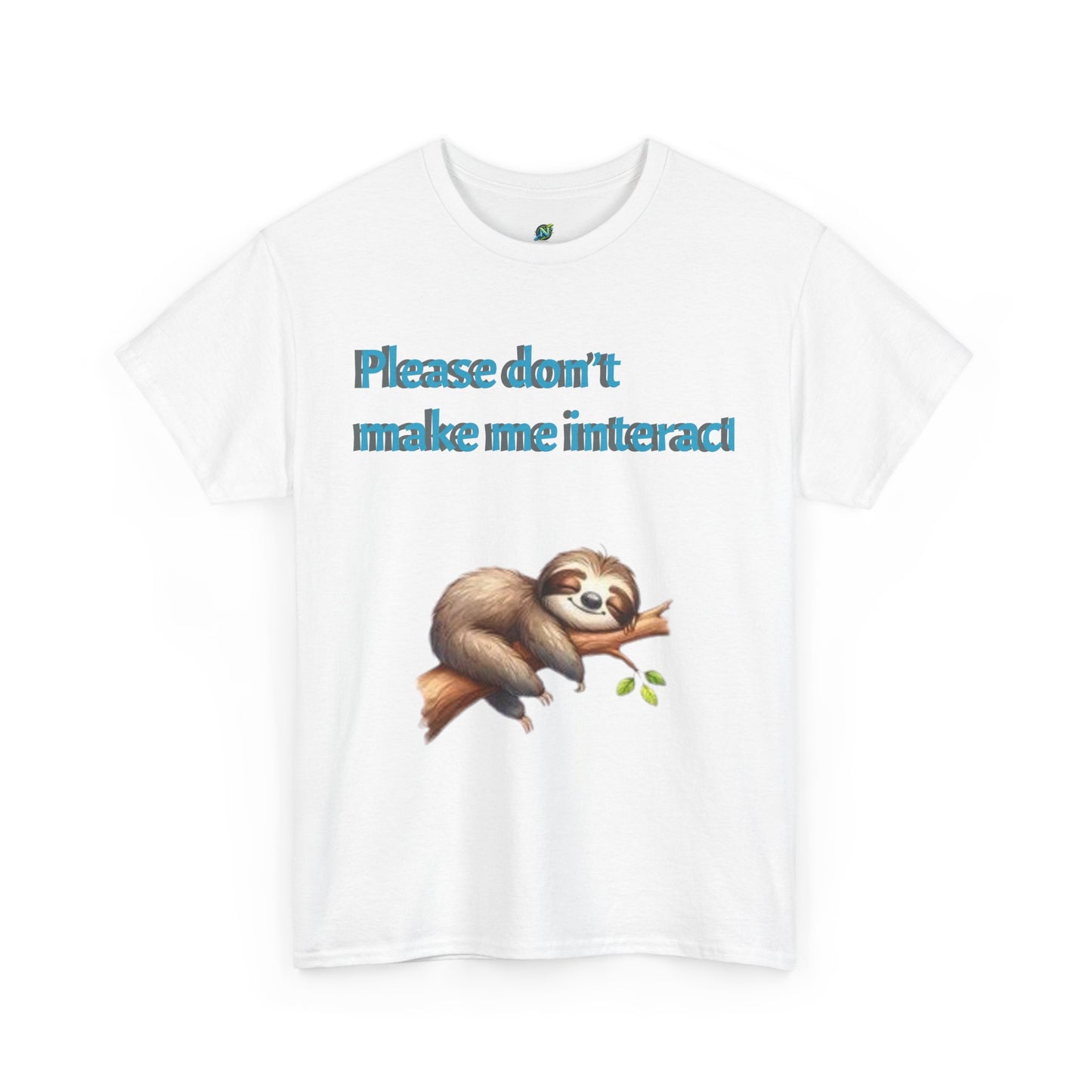 Sloth Unisex Heavy Cotton Tee - Perfect for Introverts, Casual Wear, Gifts for Friends, Funny T-Shirt, Lazy Day Apparel