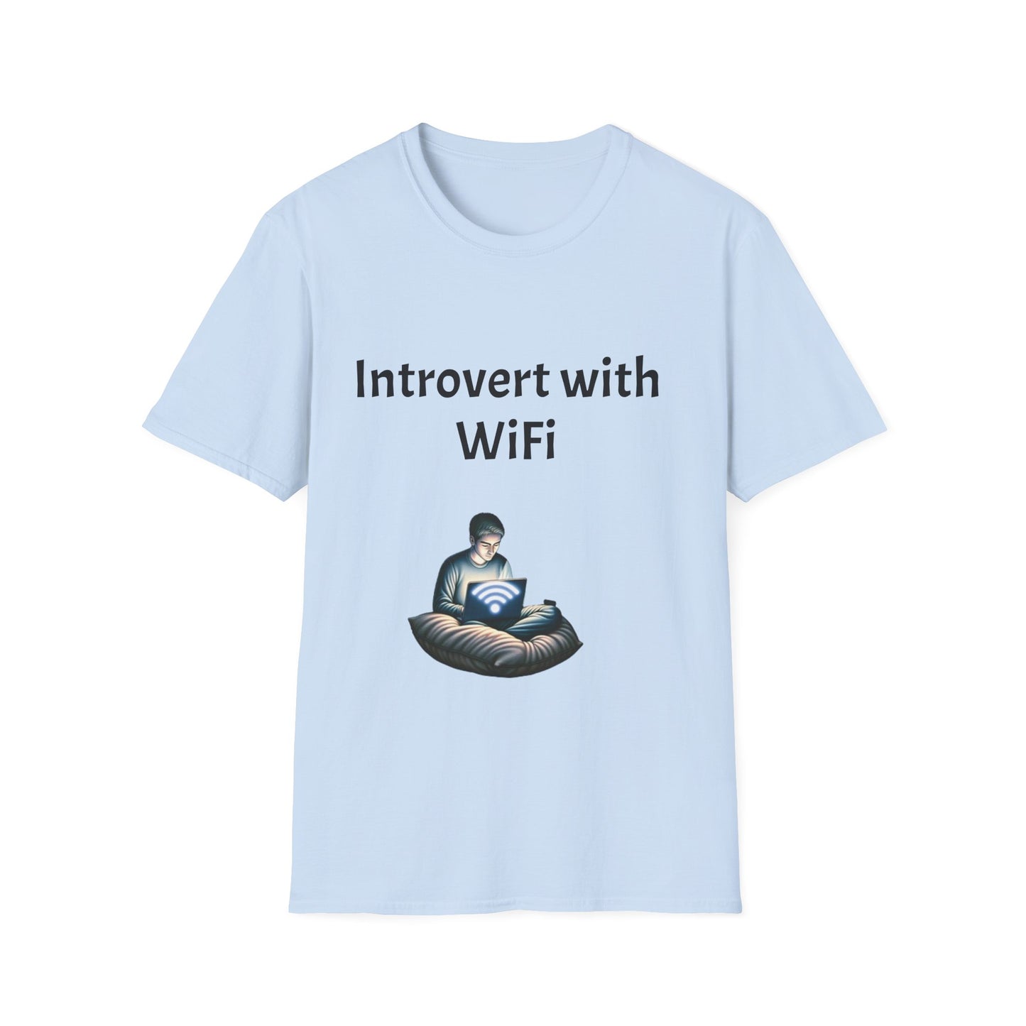 Unisex Introvert with WiFi T-Shirt - Cozy Gift for Introverts, Funny Quirky Tee for Homebodies, Perfect for Birthdays, Holidays, Casual Wear