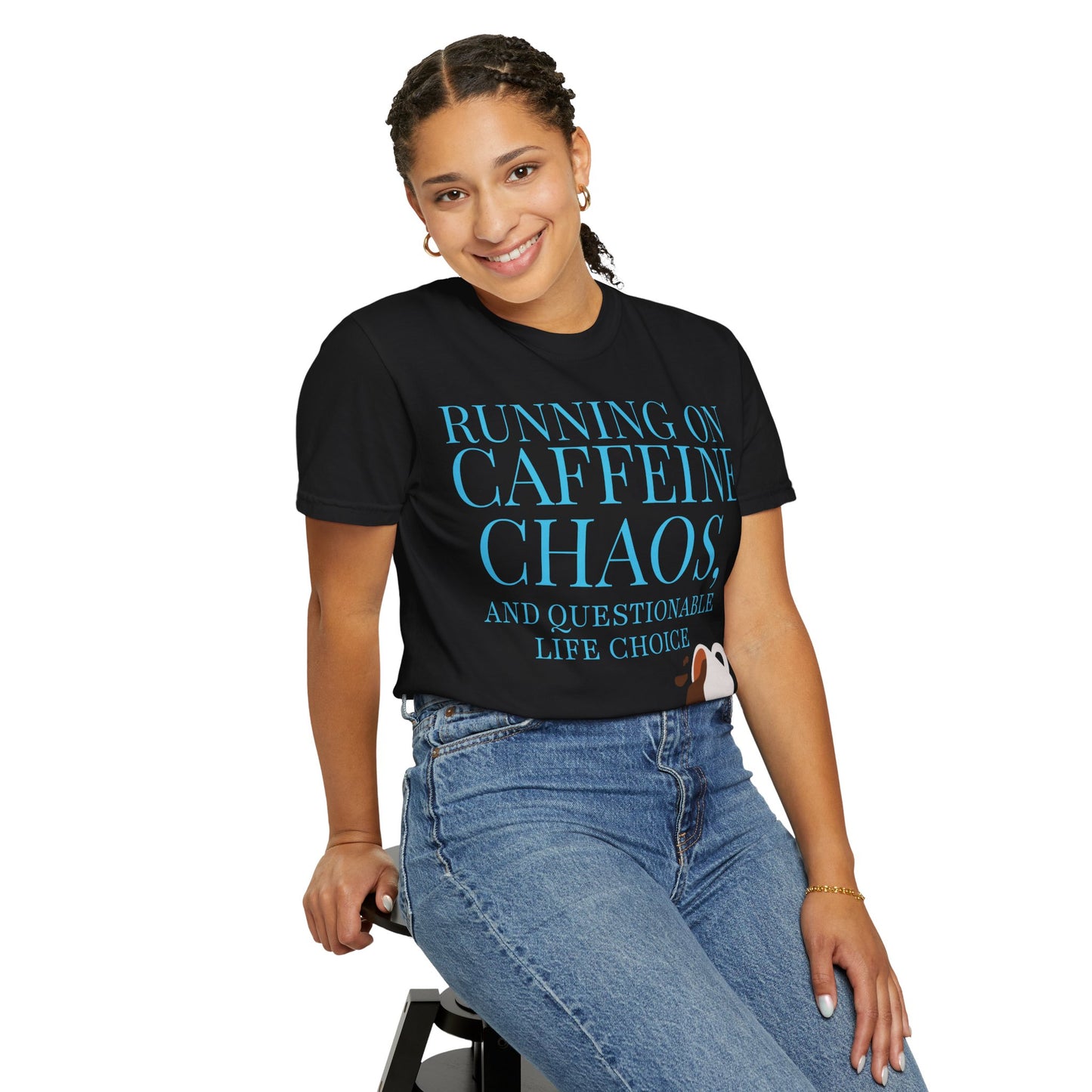 Unisex Caffeine Chaos T-Shirt, Funny Graphic Tee, Humor Shirt for Coffee Lovers, Gift for Baristas, Cute Casual Wear