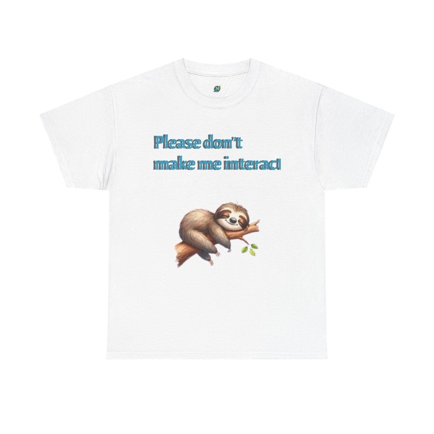 Sloth Unisex Heavy Cotton Tee - Perfect for Introverts, Casual Wear, Gifts for Friends, Funny T-Shirt, Lazy Day Apparel