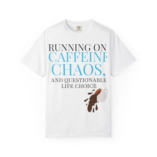 Unisex Caffeine Chaos T-Shirt, Funny Graphic Tee, Humor Shirt for Coffee Lovers, Gift for Baristas, Cute Casual Wear