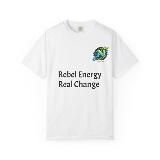 Rebel Energy T-shirt, Unisex Garment-Dyed Tee, Casual Wear, Gift for Activists, Trendy Streetwear, Fashion Statement Top